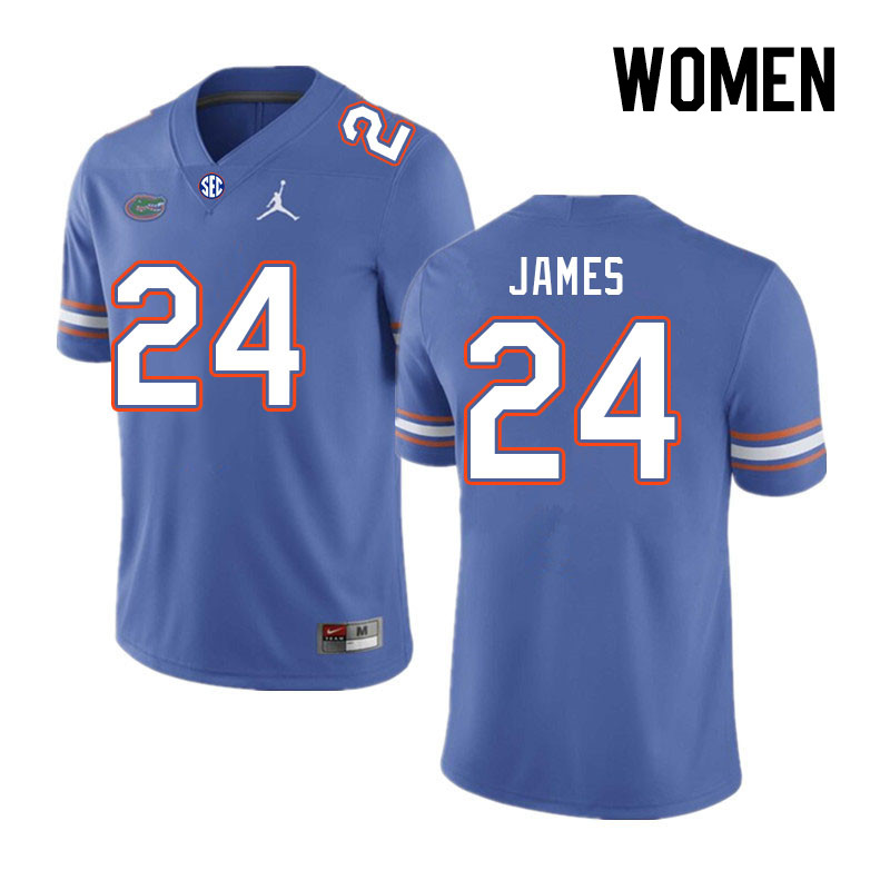Women #24 Kamran James Florida Gators College Football Jerseys Stitched-Royal